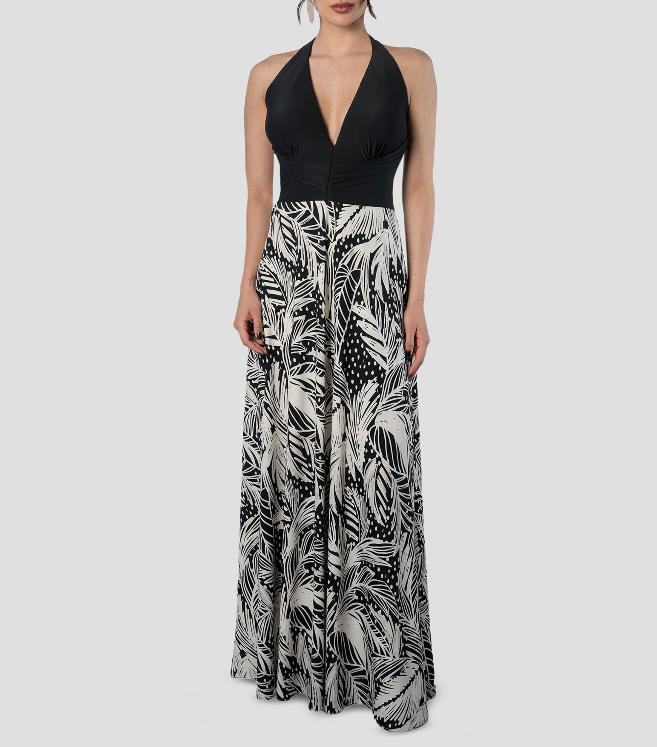 Vestido largo con estampado Mujer